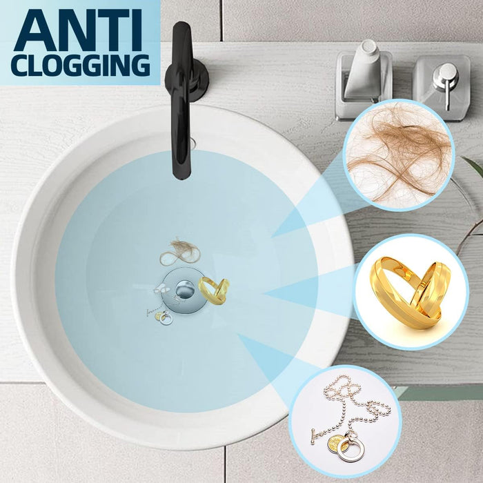 Universal 2 in 1 Bathroom Sink Stopper, Pop up Bathroom Sink Strainer with Anti-Clogging Filter Basket, Bathroom Drain Stopper Sink Plug for 1.06"-1.65" Basin Drain Holes